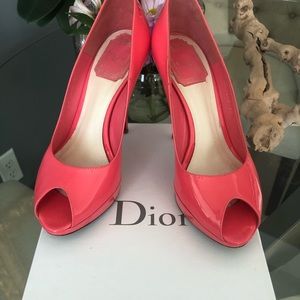 Dior peep toe platform pumps